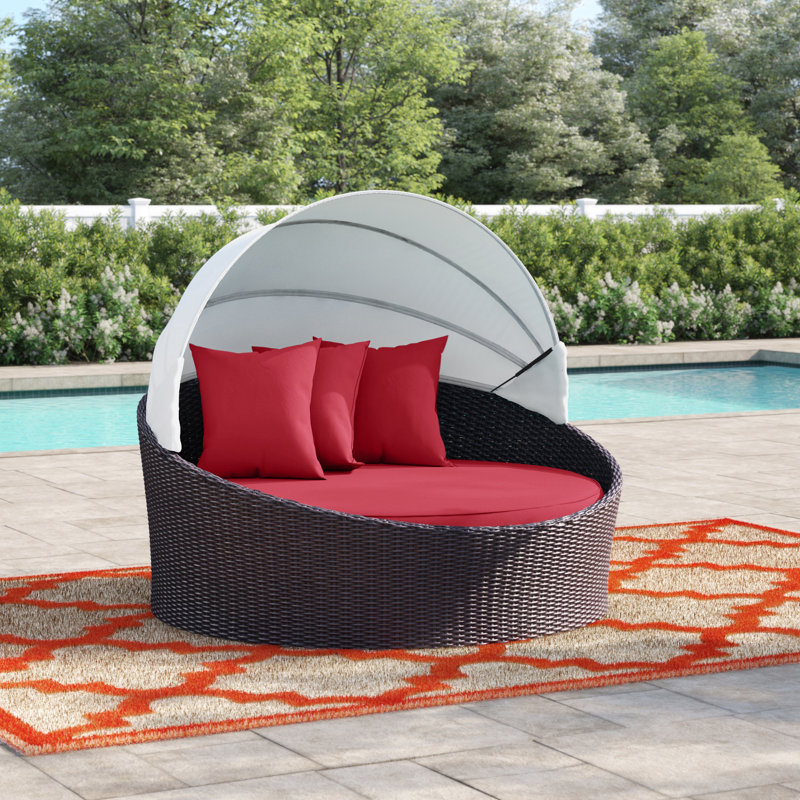 Sol 72 Outdoor Brentwood 63'' Wide Outdoor Wicker Patio Daybed